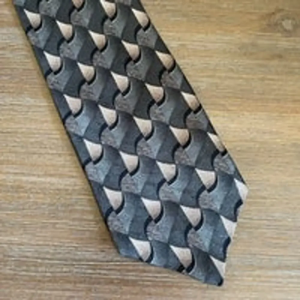 J FERRAR MENS TIE BLACK GRAY BROWN  4 X 59
